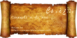 Csungán Ákos névjegykártya